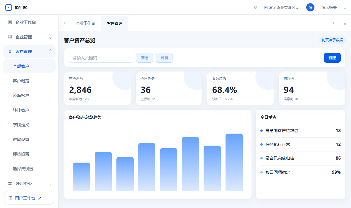 销生客企业工作台